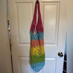 JW An­der­son Rain­bow Striped Knit­ted Shop­per Tote